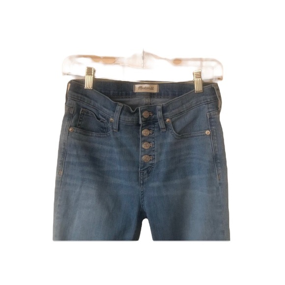 MADEWELL 9” High-Rise Skinny Crop Jean, Button Front Edition w/ Fringed … - Picture 5 of 13